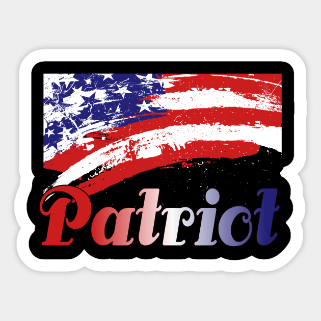 Patriot Red White and Blue Sticker by AlondraHanley